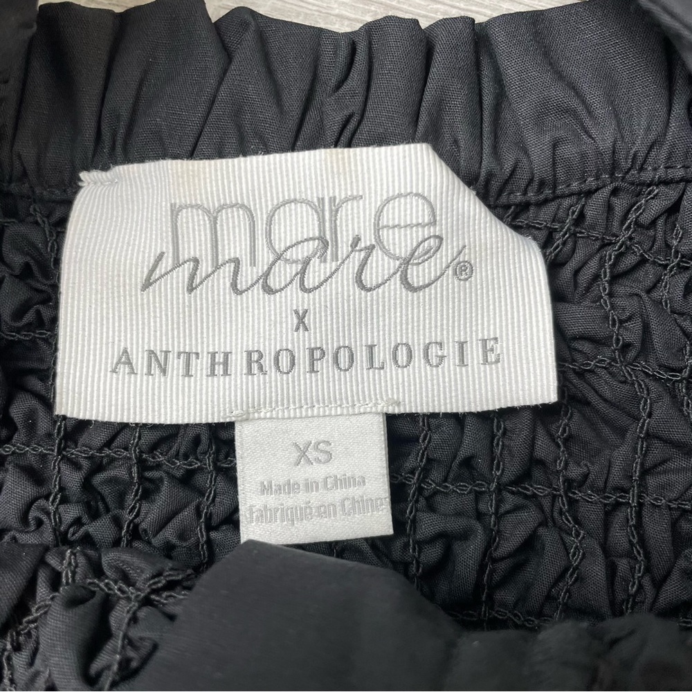 Mare Mare x Anthropologie Black Bow-Front Peplum Blouse Size XS - Picture 4 of 7